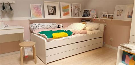 Bett mit unterbett 90 x 200. SLÄKT Bettgestell, Unterbett+Aufbewahrung - weiß - IKEA ...