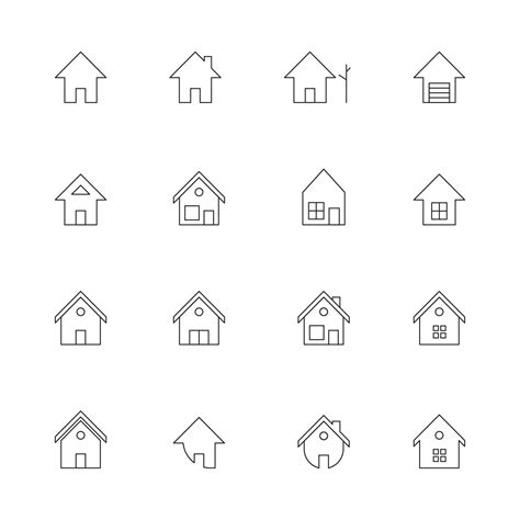 House Icons Set Vector For Website 7158955 Vector Art At Vecteezy