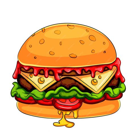 Premium Vector A Mascot Hamburger Cheeseburger Cartoon Character