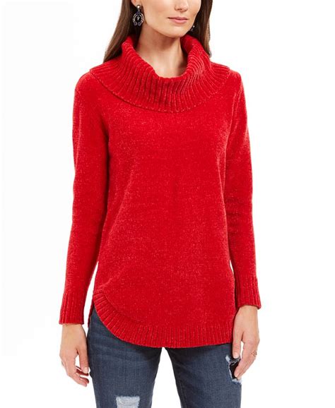 Style And Co Chenille Cowl Neck Sweater Created For Macys Macys