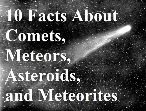 Fun Facts About Asteroids Meteors And Comets Pelajaran