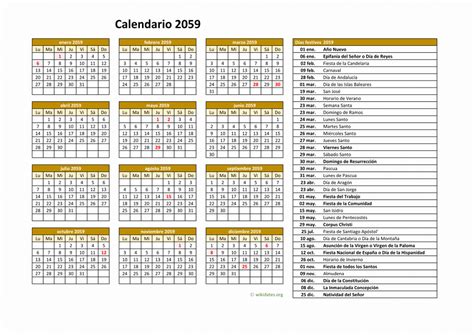 Calendario 2059 Calendario De España Del 2059