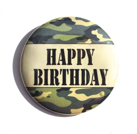 Camo Birthday Military Birthday Hunters Button Camouflage Etsy