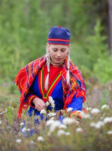A Young Woman From Jokkmokk In Swedish Lappland Sami Lappland