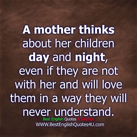A Mother Thinks About Her Children Day And Night Best English