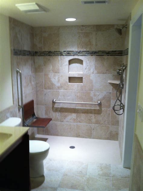 Euro Style Shower With Folding Bath Bench Arvada Co Accessible Systems