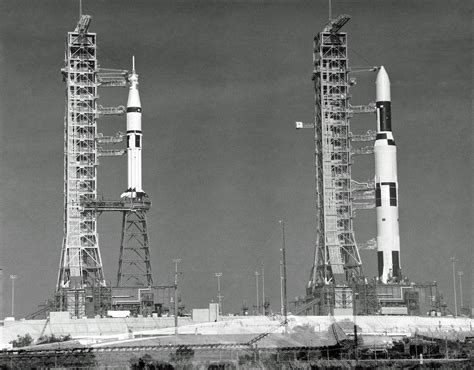 Skylab 2saturn 1b Rocket And Skylab 1saturn 5 Rocket With The Space