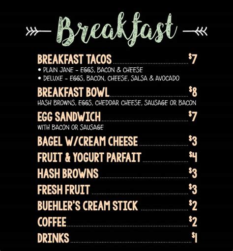 Apart from the mexican dishes, they offer breakfast options if you catch them. Food Truck Breakfast Menu - Buehler's Fresh Foods