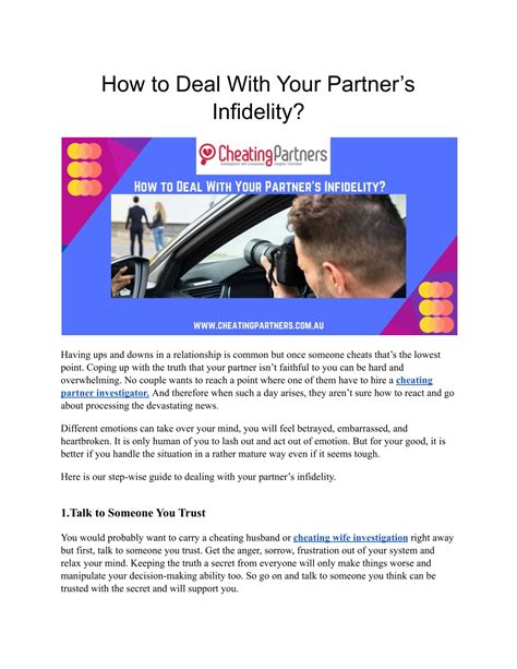Ppt How To Deal With Your Partners Infidelity Powerpoint