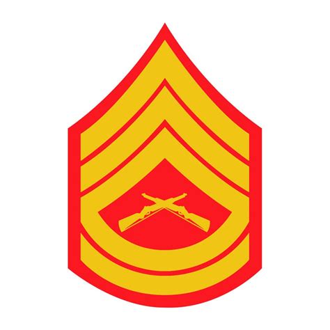 Gunnery Sergeant Red And Gold Rank Insignia Decal Sgt Grit