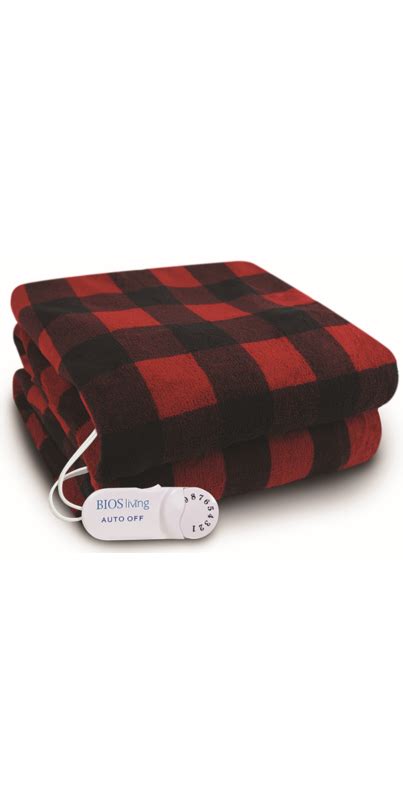 Buy Bios Living Micro Plush Electric Throw Buffalo Plaid At Wellca