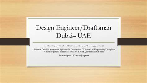 Design Engineerdraftsman Jobdubai Uae Youtube