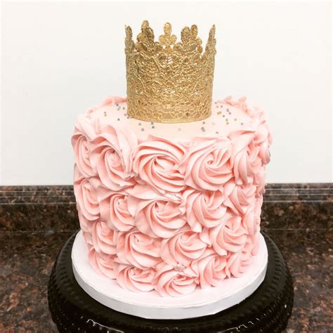 Pink And Gold Princess First Birthday Smash Cake Camis Cake Co In