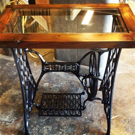 • three 450mm raw board d.i.y. Repurposed singer sewing machine base I made into a table | Repurpose - Reuse | Pinterest ...