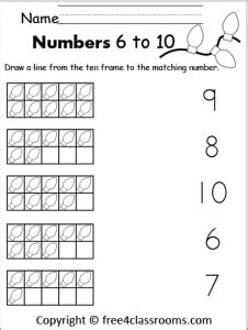 Free Christmas Number Matching Worksheet - 6 to 10 - Free4Classrooms