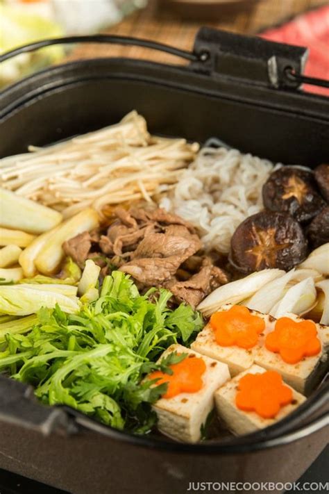 Sukiyaki Japanese Hot Pot Easy Japanese Recipes At Justonecookbook