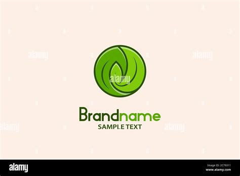 Circle Leaf Logo Design Concept Template Stock Vector Image And Art Alamy