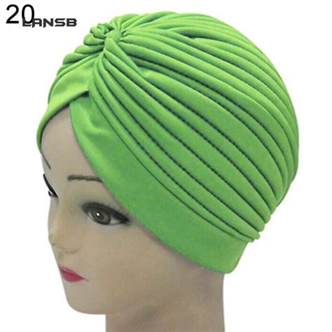 ★ss Stretchy Hat Turban Head Wrap Band Chemo Bandana Hijab Pleated