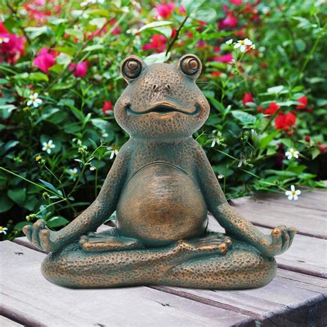 Goodeco Meditating Frog Miniature Figurinezen Yoga Frog Garden Statue