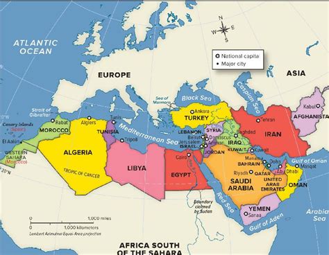 North Africa And Southwest Asia Map