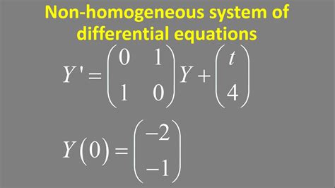 Non Homogeneous System Of Differential Equations Y 0 1 1 0 Y