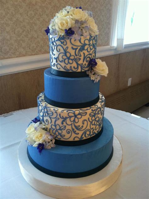 Cornflower Blue Buttercream Wedding Cake