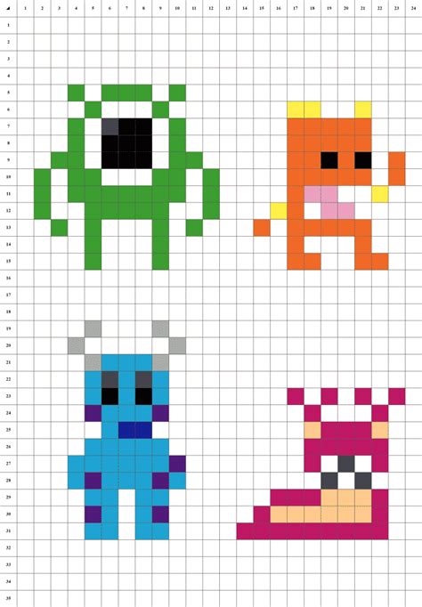 Monstres Et Cie Pixel Art La Manufacture Du Pixel