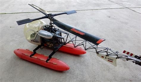 Vintage Rc Helicopter Graupner Bell 47g Released In 1975 For