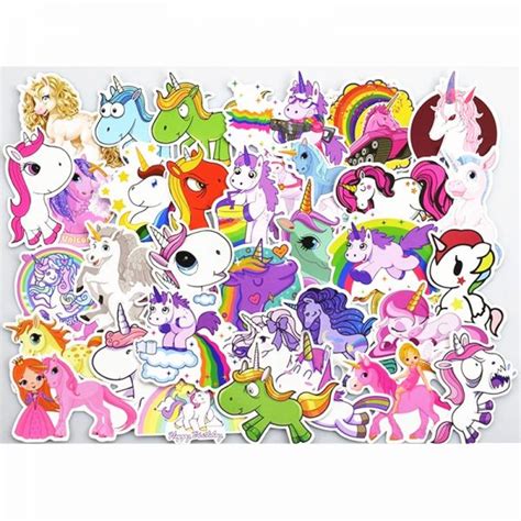 Unicorn glitter wallpaper cute glitter unicorn background hd. 50 Pieces Set Waterproof Sticker,Colorful Cute Unicorn ...