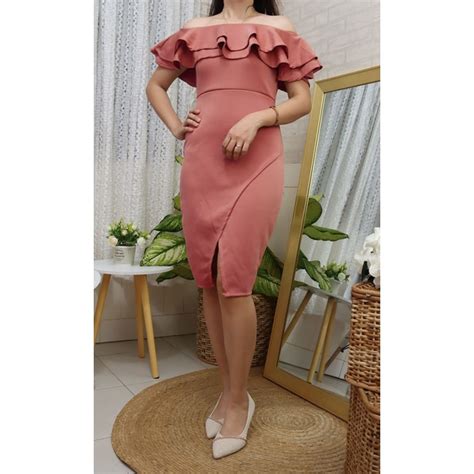Cristina Semiformal Neoprene Dress Freesize Fit Small To Semi Large Shopee Philippines