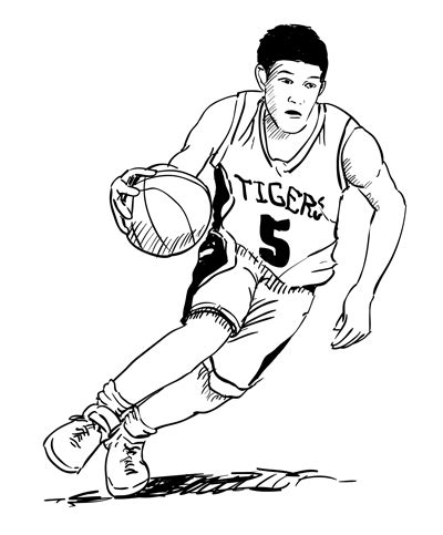 Step 5 erase the outlines and color it with dark orange and darken all the lines to complete the basketball. How to Draw a Basketball Player Step by Step