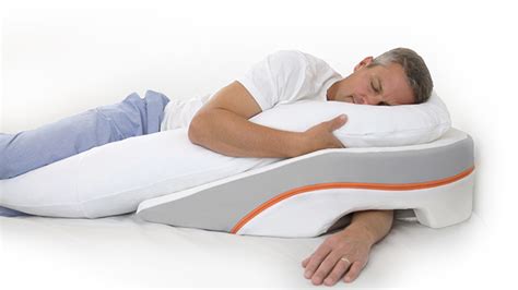 Side sleepers suffering from neck and shoulder pain need a firmer and higher pillow to fill the gap between the ear and outside shoulder. Wedge-Shaped Pillow Can Help Ease Nighttime Reflux ...