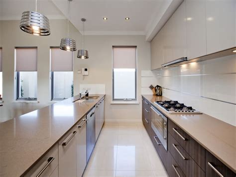 Modern Galley Kitchen Design Using Polished Concrete Kitchen Photo 901398