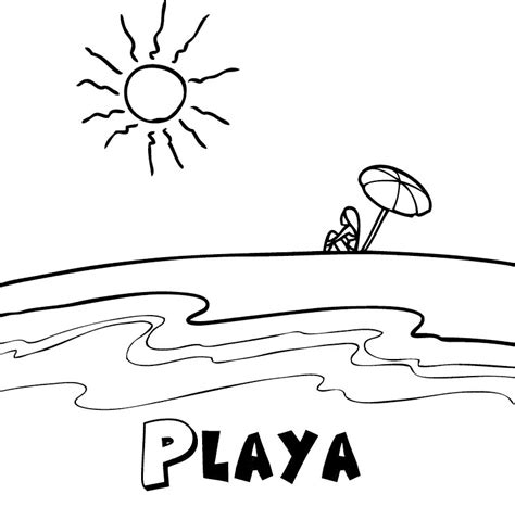 Playa En Verano Dibujos Para Colorear