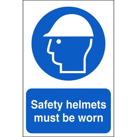 Safety Helmets Must Be Worn Mandatory Construction Safety Signs