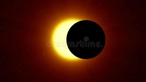 Solar Star Eclipse On Starry Background Open Cosmic Space Astronomy