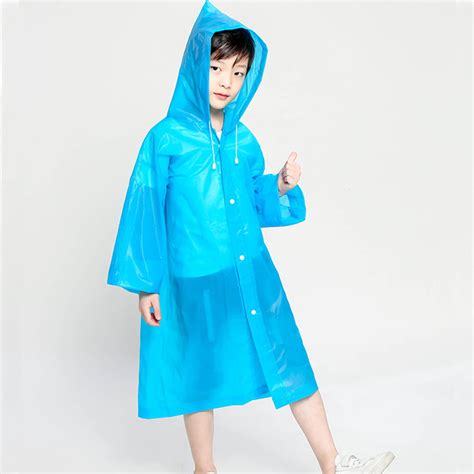 Childrens Raincoat Thickened Waterproof Girls Boy Rain Coat Kids Clear
