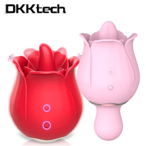clitoral sucking vibrating 7 intense red rose flower shaped massage suction tongue nipple