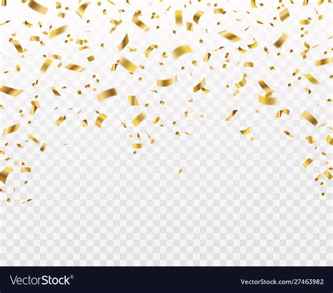 Golden Confetti Falling Gold Foil Ribbons Flying Vector Image