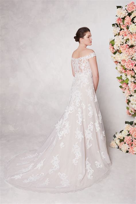 style 44075 off the shoulder a line gown with embroidered lace sincerity bridal sincerity