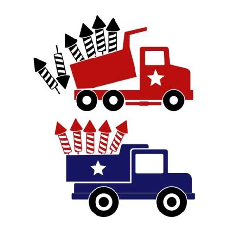 Fourth of July Truck Cuttable Design | Apex Embroidery Designs