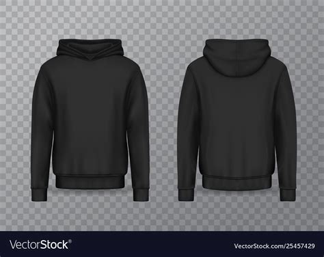 Realistic Men Hoodie Or Black 3d Hoody Sweatshirt Blank Black Hoodie