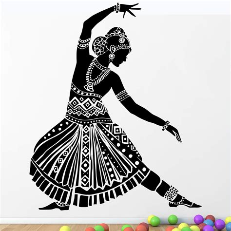 Beautiful Indian Classical Dancer Bharatanatyam Wall Sticker Vinyl 100