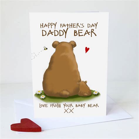 Fathers Day Daddy Bear Card A5 By Giddy Kipper