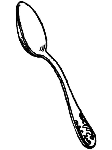 Cartoon spoon, knife and fork. Spoon coloring pages. Free Printable Spoon coloring pages.