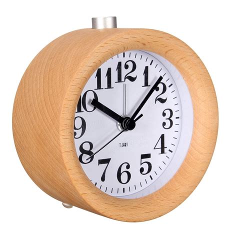 Beech Wood Alarm Clock Noctilucence Mute Creative Solid Wood Alarm