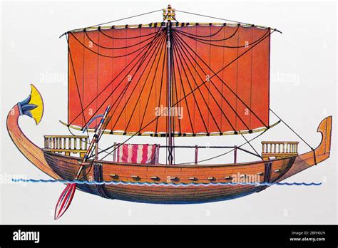 Ancient Egyptian Sailing Ship 15th Century Bc Stock Photo Alamy