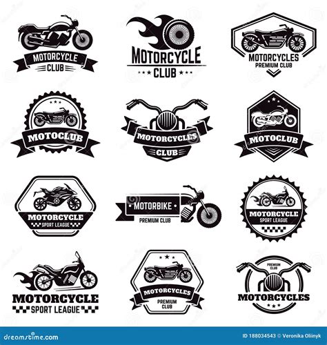Retro Motorcycle Emblems Biker Club Motorcycle Badges Bike Stamp