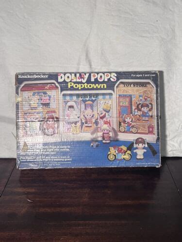 Vintage 1979 Knickerbocker Dolly Pops Poptown Complete Set With Box