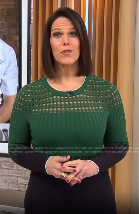 Wornontv Dana Jacobsons Green Knit Dress On Cbs Mornings Dana